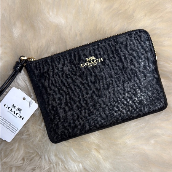 Coach Handbags - Coach Textured Black Pouch